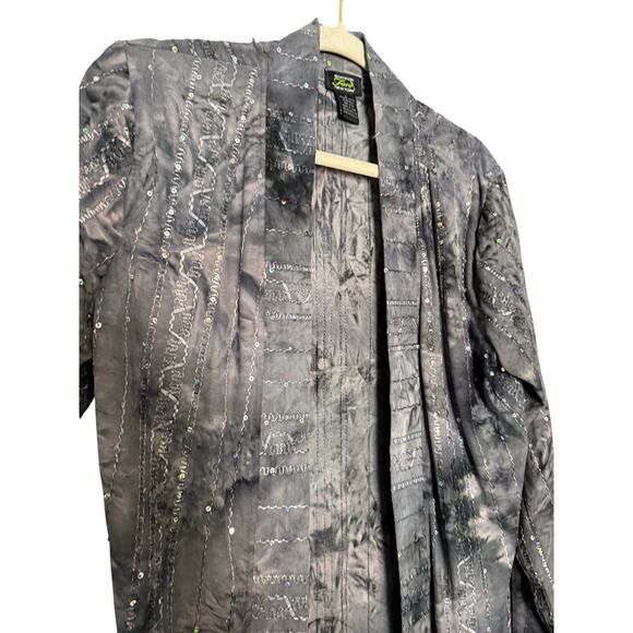 Shannon Ford grey tie dye embellished open front cardigan - Picture 5 of 6